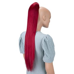 CAISHA 28" Extra Long Straight Ponytail Hairpiece Heat-resistant Synthetic Fibres Red H100 CAISHA 28" Extra Long Straight Ponytail Hairpiece Heat-resistant Synthetic Fibres Red H100