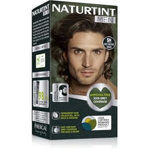 NATURTINT Men Permanent Hair Colour Gel 5N Light Chestnut Brown for Hair Beard and Moustache. Ammonia Free, up to 100% Grey Coverage, Natural Looking Long Lasting Results NATURTINT Men Permanent Hair Colour Gel 5N Light Chestnut Brown for Hair Beard and Moustache. Ammonia Free, up to 100% Grey Coverage, Natural Looking Long Lasting Results