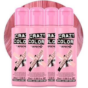 Crazy Color Vibrant Candy Floss Semi-Permanent 4 Pack Quad Hair Dye. Highly Pigmented Pastel Pink Conditioning & Oil Nourishing Vegan Formula No Bleach or Ammonia 400ml Crazy Color Vibrant Candy Floss Semi-Permanent 4 Pack Quad Hair Dye. Highly Pigmented Pastel Pink Conditioning & Oil Nourishing Vegan Formula No Bleach or Ammonia 400ml