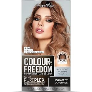 Wilson Colour Freedom Lightest Strawberry Blonde Permanent Hair Colour. Formulated with PurePlex to Protect, Restore and Nourish. 100% Grey Coverage. 9.26 Lightest Strawberry Blonde. By Wilson Colour Freedom Lightest Strawberry Blonde Permanent Hair Colour. Formulated with PurePlex to Protect, Restore and Nourish. 100% Grey Coverage. 9.26 Lightest Strawberry Blonde. By