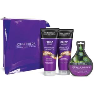 John Frieda Frizz Ease Miraculous Recovery Gift Set Shampoo, Conditioner & Miracle Drops. Anti-Frizz Haircare Bundle for Dry, Distressed Hair John Frieda Frizz Ease Miraculous Recovery Gift Set Shampoo, Conditioner & Miracle Drops. Anti-Frizz Haircare Bundle for Dry, Distressed Hair