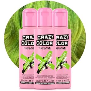 Crazy Color Vibrant Lime Twist Semi-Permanent Trio Hair Dye. Highly Pigmented Lime Green Conditioning & Oil Nourishing Vegan Formula No Bleach or Ammonia 300ml Crazy Color Vibrant Lime Twist Semi-Permanent Trio Hair Dye. Highly Pigmented Lime Green Conditioning & Oil Nourishing Vegan Formula No Bleach or Ammonia 300ml