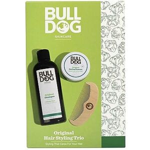BULLDOG Skincare Original Hair Styling Trio, Gift Set for Men (x1 Shampoo 300ml, x1 Pomade 75g & Pocket Comb) BULLDOG Skincare Original Hair Styling Trio, Gift Set for Men (x1 Shampoo 300ml, x1 Pomade 75g & Pocket Comb)