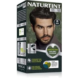 Naturtint Mens Permanent Hair Colour Gel 1N Black for Hair Beard and Moustache. Ammonia Free, up to 100% Grey Coverage, Natural Looking Long Lasting Results Naturtint Mens Permanent Hair Colour Gel 1N Black for Hair Beard and Moustache. Ammonia Free, up to 100% Grey Coverage, Natural Looking Long Lasting Results