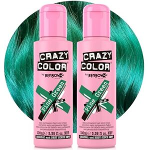 Crazy Color Vibrant Pine Green Semi-Permanent Duo Hair Dye. Highly Pigmented Dark Green Conditioning & Oil Nourishing Vegan Formula No Bleach or Ammonia 200ml Crazy Color Vibrant Pine Green Semi-Permanent Duo Hair Dye. Highly Pigmented Dark Green Conditioning & Oil Nourishing Vegan Formula No Bleach or Ammonia 200ml