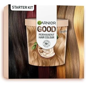 Garnier Good Permanent Hair Dye Premium Starter Kit, 7.0 Almond Creme Dark Blonde, Up To 100% Grey Coverage, 8 Weeks Long-Lasting Colour, No-Drip Application Garnier Good Permanent Hair Dye Premium Starter Kit, 7.0 Almond Creme Dark Blonde, Up To 100% Grey Coverage, 8 Weeks Long-Lasting Colour, No-Drip Application
