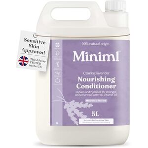 Miniml Natural English Lavender & Chamomile Conditioner Nourish & Repair for Dry, Damaged Hair with Pro-Vitamin B5 Sulphate & Paraben Free, Vegan & Cruelty Free 5L Refill Miniml Natural English Lavender & Chamomile Conditioner Nourish & Repair for Dry, Damaged Hair with Pro-Vitamin B5 Sulphate & Paraben Free, Vegan & Cruelty Free 5L Refill
