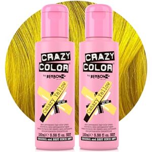 Crazy Color Vibrant Canary Yellow Semi-Permanent Duo Hair Dye. Highly Pigmented Bright Yellow Conditioning & Oil Nourishing Vegan Formula No Bleach or Ammonia 200ml Crazy Color Vibrant Canary Yellow Semi-Permanent Duo Hair Dye. Highly Pigmented Bright Yellow Conditioning & Oil Nourishing Vegan Formula No Bleach or Ammonia 200ml