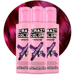 Crazy Color Vibrant Bordeaux Semi-Permanent Trio Hair Dye. Highly Pigmented Plum Wine Conditioning & Oil Nourishing Vegan Formula No Bleach or Ammonia 300ml Crazy Color Vibrant Bordeaux Semi-Permanent Trio Hair Dye. Highly Pigmented Plum Wine Conditioning & Oil Nourishing Vegan Formula No Bleach or Ammonia 300ml