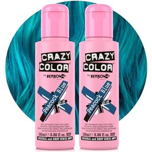 Crazy Color Vibrant Peacock Blue Semi-Permanent Duo Hair Dye. Highly Pigmented Teal Turquoise Conditioning & Oil Nourishing Vegan Formula No Bleach or Ammonia 200ml Crazy Color Vibrant Peacock Blue Semi-Permanent Duo Hair Dye. Highly Pigmented Teal Turquoise Conditioning & Oil Nourishing Vegan Formula No Bleach or Ammonia 200ml