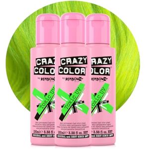 Crazy Color Vibrant Toxic UV Semi-Permanent Trio Hair Dye. Highly Pigmented Neon Green Conditioning & Oil Nourishing Vegan Formula No Bleach or Ammonia 300ml Crazy Color Vibrant Toxic UV Semi-Permanent Trio Hair Dye. Highly Pigmented Neon Green Conditioning & Oil Nourishing Vegan Formula No Bleach or Ammonia 300ml