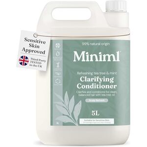 Miniml Natural Hair Conditioner Eco Friendly 5L Refill Tea Tree & Mint Men and Womens Sensitive Scalp & Skin Cruelty Free Vegan Formula for Greasy, Curly, Dry Hair Miniml Natural Hair Conditioner Eco Friendly 5L Refill Tea Tree & Mint Men and Womens Sensitive Scalp & Skin Cruelty Free Vegan Formula for Greasy, Curly, Dry Hair