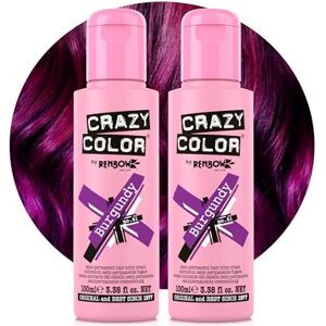 Crazy Color Vibrant Burgundy Semi-Permanent Duo Hair Dye. Highly Pigmented Purple Wine Conditioning & Oil Nourishing Vegan Formula No Bleach or Ammonia 200ml Crazy Color Vibrant Burgundy Semi-Permanent Duo Hair Dye. Highly Pigmented Purple Wine Conditioning & Oil Nourishing Vegan Formula No Bleach or Ammonia 200ml