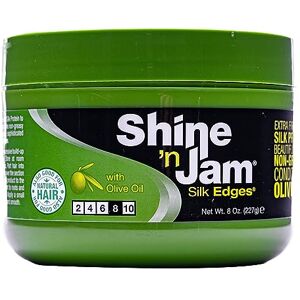 Ampro Shine 'N Jam Silk Edges With Olive Oil Salon Size 8oz (227g) Ampro Shine 'N Jam Silk Edges With Olive Oil Salon Size 8oz (227g)