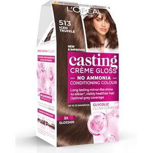 L'ORÉAL Paris Casting Crème Gloss, Semi-Permanent Hair Dye, Radiant & Natural Colour, No-ammonia, Semi-Permanent Hair Colour Lasts 32 Washes, Shade: 513 Iced Truffle L'ORÉAL Paris Casting Crème Gloss, Semi-Permanent Hair Dye, Radiant & Natural Colour, No-ammonia, Semi-Permanent Hair Colour Lasts 32 Washes, Shade: 513 Iced Truffle