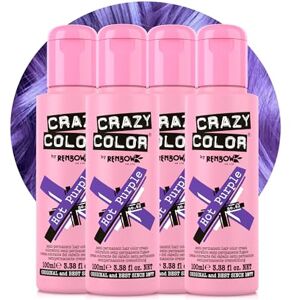 Crazy Color Vibrant Hot Purple Semi-Permanent 4 Pack Quad Hair Dye. Highly Pigmented Royal Purple Conditioning & Oil Nourishing Vegan Formula No Bleach or Ammonia 400ml Crazy Color Vibrant Hot Purple Semi-Permanent 4 Pack Quad Hair Dye. Highly Pigmented Royal Purple Conditioning & Oil Nourishing Vegan Formula No Bleach or Ammonia 400ml