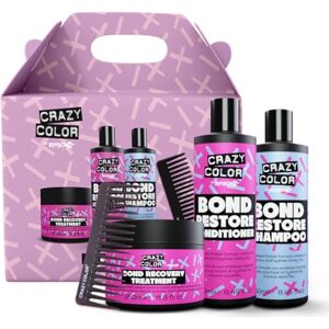 Crazy Color Bond Builder Kit Treatment, Shampoo & Conditioner Trio Gift Set for Dry Damaged, Bleached, Coloured, Broken, Curly or Frizzy Hair. Vegan & Sulphate Free. Crazy Color Bond Builder Kit Treatment, Shampoo & Conditioner Trio Gift Set for Dry Damaged, Bleached, Coloured, Broken, Curly or Frizzy Hair. Vegan & Sulphate Free.