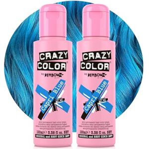 Crazy Color Vibrant Capri Blue Semi-Permanent Duo Hair Dye. Highly Pigmented Electric Blue Conditioning & Oil Nourishing Vegan Formula No Bleach or Ammonia 200ml Crazy Color Vibrant Capri Blue Semi-Permanent Duo Hair Dye. Highly Pigmented Electric Blue Conditioning & Oil Nourishing Vegan Formula No Bleach or Ammonia 200ml