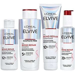 L'Oreal Paris L’Oreal Paris Elvive Bond Repair Hero Set for Damaged Hair, Pre-Shampoo Treatment 200ml, Shampoo 200ml, Conditioner 150ml, Leave-In Serum 150ml, Intensive Repair Treatment, Rebuild Broken Hair L'Oreal Paris L’Oreal Paris Elvive Bond Repair Hero Set for Damaged Hair, Pre-Shampoo Treatment 200ml, Shampoo 200ml, Conditioner 150ml, Leave-In Serum 150ml, Intensive Repair Treatment, Rebuild Broken Hair
