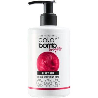 Jerome Russell BERRY RED Bright Colour Bomb Vibrant Colour Depositing Hair Mask Nourishing, Semi-Permanent Colour & Shine Treatment Vegan & Cruelty-Free 300ml Jerome Russell BERRY RED Bright Colour Bomb Vibrant Colour Depositing Hair Mask Nourishing, Semi-Permanent Colour & Shine Treatment Vegan & Cruelty-Free 300ml