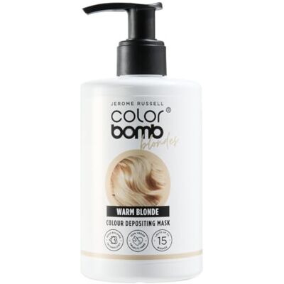 Jerome Russell WARM BLONDE Colour Bomb Depositing Hair Mask Nourishing, Semi-Permanent Colour & Shine Treatment Vegan & Cruelty-Free 300ml Jerome Russell WARM BLONDE Colour Bomb Depositing Hair Mask Nourishing, Semi-Permanent Colour & Shine Treatment Vegan & Cruelty-Free 300ml