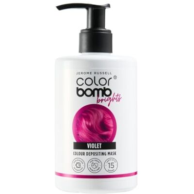Jerome Russell VIOLET Bright Colour Bomb Vibrant Colour Depositing Hair Mask Nourishing, Semi-Permanent Colour & Shine Treatment Vegan & Cruelty-Free 300ml Jerome Russell VIOLET Bright Colour Bomb Vibrant Colour Depositing Hair Mask Nourishing, Semi-Permanent Colour & Shine Treatment Vegan & Cruelty-Free 300ml