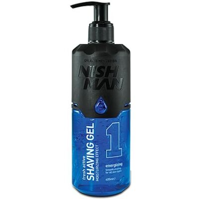 nishman Transparent Shaving Gel with Pump for Men, Women, 400 ml Moisturizing and Smooth Shaving Experience (No.1 Energizing) nishman Transparent Shaving Gel with Pump for Men, Women, 400 ml Moisturizing and Smooth Shaving Experience (No.1 Energizing)