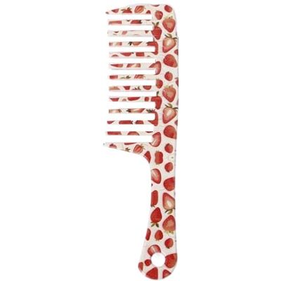 EWUHYFP Hair Comb 2pc Summer Strawberry Pattern Wide Toothed Comb Design For Smooth Knotting, Suitable For All Hair Types(Color2) EWUHYFP Hair Comb 2pc Summer Strawberry Pattern Wide Toothed Comb Design For Smooth Knotting, Suitable For All Hair Types(Color2)