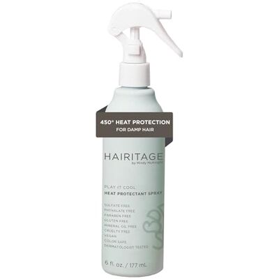 Hairitage Thermal Protective Spray Up to 450 Degree Protection Hydration and Strengthening Hair For All Hair Types Clear 6 Ounces Liquid (Pack of 1) Hairitage Thermal Protective Spray Up to 450 Degree Protection Hydration and Strengthening Hair For All Hair Types Clear 6 Ounces Liquid (Pack of 1)