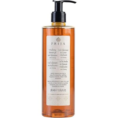 sarcia.eu PRIJA 2in1 liquid shampoo and shower gel with ginseng extract, with pump, vegan (380 ml) sarcia.eu PRIJA 2in1 liquid shampoo and shower gel with ginseng extract, with pump, vegan (380 ml)