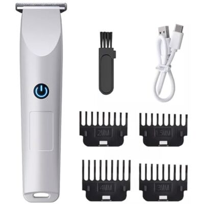 GLIJIEGAZ USB Rechargeable Hair Trimmer for Men, Professional Electric T Blade Hair Clipper, Precision Stainless Steel Blade Beard Trimmer with 4 Guide Combs, Home Salon Hair Cutting & Styling Tool GLIJIEGAZ USB Rechargeable Hair Trimmer for Men, Professional Electric T Blade Hair Clipper, Precision Stainless Steel Blade Beard Trimmer with 4 Guide Combs, Home Salon Hair Cutting & Styling Tool