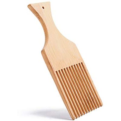 Tkidplw Long-Tooth Wood Pick Comb for Wavy Hair and S-Shaped Curls Widely Spaced Pick Teeth, Dedicated Grip Area, Grooming for Beards and Coarse or Thick Hair, Handle Hole Tkidplw Long-Tooth Wood Pick Comb for Wavy Hair and S-Shaped Curls Widely Spaced Pick Teeth, Dedicated Grip Area, Grooming for Beards and Coarse or Thick Hair, Handle Hole