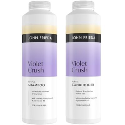 John Frieda Violet Crush Shampoo & Conditioner 500ml x2. Blonde Hair Toning Duo for Soft Feel and Shine Support John Frieda Violet Crush Shampoo & Conditioner 500ml x2. Blonde Hair Toning Duo for Soft Feel and Shine Support