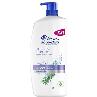 Head & Shoulders Thick & Strong Anti-Dandruff Shampoo 800ml Pump. With Rosemary Extract. Up to 100% Dandruff Protection, Works Against Oil and Itch From the 1st Wash. Clinically Proven Head & Shoulders Thick & Strong Anti-Dandruff Shampoo 800ml Pump. With Rosemary Extract. Up to 100% Dandruff Protection, Works Against Oil and Itch From the 1st Wash. Clinically Proven