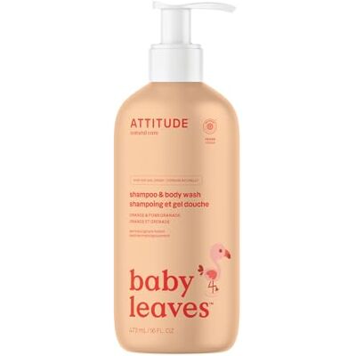 BIO SPECTRA ATTITUDE ATTITUDE 2-in-1 Shampoo and Body Wash for Baby, EWG Verified, Dermatologically Tested, Vegan, Orange and Pomegranate, 473 mL BIO SPECTRA ATTITUDE ATTITUDE 2-in-1 Shampoo and Body Wash for Baby, EWG Verified, Dermatologically Tested, Vegan, Orange and Pomegranate, 473 mL