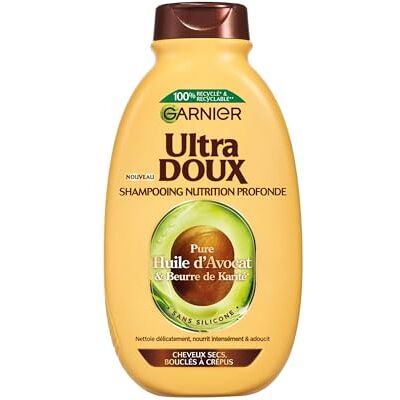Garnier Ultra Doux Shampoo for Dry, Curly to Kinky Hair with Avocado Oil and Shea Butter Creamy and Smooth Texture 300 ml Men and Women Garnier Ultra Doux Shampoo for Dry, Curly to Kinky Hair with Avocado Oil and Shea Butter Creamy and Smooth Texture 300 ml Men and Women