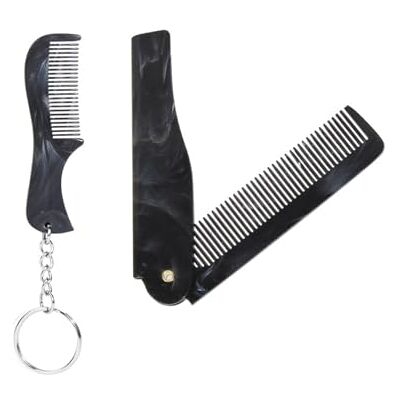 FGDTREE 2 Pieces Set Portable Beard Comb for Men Pocket Sized Design for Travel and Business Trips Daily Beard Maintenance Beard Care Tool FGDTREE 2 Pieces Set Portable Beard Comb for Men Pocket Sized Design for Travel and Business Trips Daily Beard Maintenance Beard Care Tool