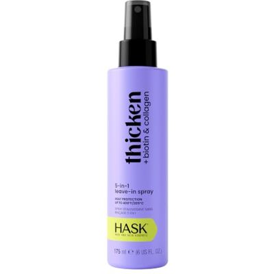 HASK Thicken Biotin 5-in-1 Leave-In Conditioner Spray, 175ml Biotin leave-in spray, for fine, thin hair, adds fullness, volume and detangles, colour-safe, cruelty-free HASK Thicken Biotin 5-in-1 Leave-In Conditioner Spray, 175ml Biotin leave-in spray, for fine, thin hair, adds fullness, volume and detangles, colour-safe, cruelty-free