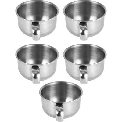 Greabuy Pack of 5 Stainless Steel Shaving Bowls for Men Rustproof Design Travel Friendly Easy Clean Surfaces Stainless Steel Shaving Bowl Greabuy Pack of 5 Stainless Steel Shaving Bowls for Men Rustproof Design Travel Friendly Easy Clean Surfaces Stainless Steel Shaving Bowl