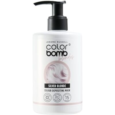 Jerome Russell SILVER BLONDE Colour Bomb Depositing Hair Mask Nourishing, Semi-Permanent Colour & Shine Treatment Vegan & Cruelty-Free 300ml Jerome Russell SILVER BLONDE Colour Bomb Depositing Hair Mask Nourishing, Semi-Permanent Colour & Shine Treatment Vegan & Cruelty-Free 300ml
