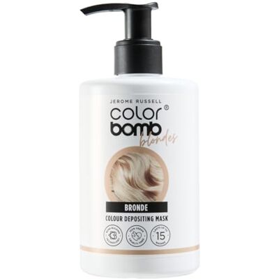 Jerome Russell BRONDE Colour Bomb Blonde Depositing Hair Mask Nourishing, Semi-Permanent Colour & Shine Treatment Vegan & Cruelty-Free 300ml Jerome Russell BRONDE Colour Bomb Blonde Depositing Hair Mask Nourishing, Semi-Permanent Colour & Shine Treatment Vegan & Cruelty-Free 300ml