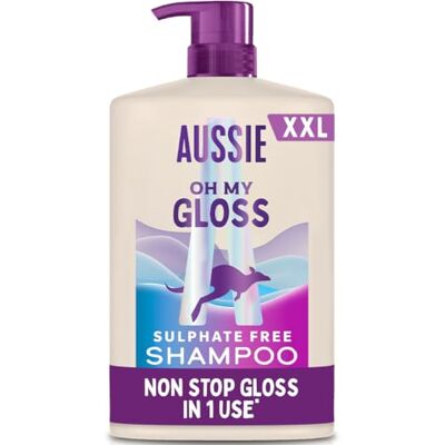 Aussie Oh My Gloss Shampoo 1000ml. Deeply Moisturises Dry and Dull Hair. Infused with Australian White Strawberry. Sulphate-Free Formula. For Instantly Shinier and Glossy Hair. Vegan and Cruelty-Free Aussie Oh My Gloss Shampoo 1000ml. Deeply Moisturises Dry and Dull Hair. Infused with Australian White Strawberry. Sulphate-Free Formula. For Instantly Shinier and Glossy Hair. Vegan and Cruelty-Free