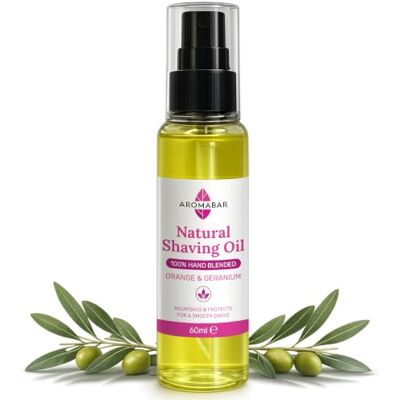 Aromabar Natural Shaving Oil: Orange & Geranium 60ml Aromabar Natural Shaving Oil: Orange & Geranium 60ml