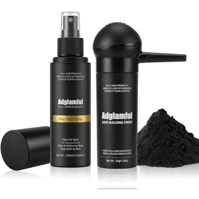Adglamful Hair Building Fibres Kit, 30g Hair Loss Treatment with Bulb Applicator & 120ml Non-Aerosol Hold Pump, Instant Hair Thickener (Dark Brown) Adglamful Hair Building Fibres Kit, 30g Hair Loss Treatment with Bulb Applicator & 120ml Non-Aerosol Hold Pump, Instant Hair Thickener (Dark Brown)