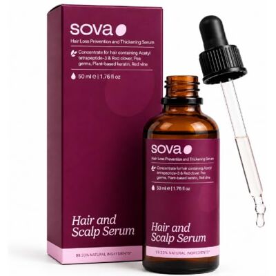 SOVA Anti-Hair Loss Serum – Hair Growth & Density Support – DHT Blocker with Capixyl™, AnaGain™ & Gluadin® – Scalp Serum for Women – Thicker, Fuller, Stronger Hair – 50 ml SOVA Anti-Hair Loss Serum – Hair Growth & Density Support – DHT Blocker with Capixyl™, AnaGain™ & Gluadin® – Scalp Serum for Women – Thicker, Fuller, Stronger Hair – 50 ml