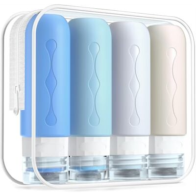 Gemice Silicone Travel Bottle, 4 Pack Portable Travel Containers Set LeakProof Refillable Squeezable for Lotion Liquid Shampoos, Soap and Toiletries (90ml) Gemice Silicone Travel Bottle, 4 Pack Portable Travel Containers Set LeakProof Refillable Squeezable for Lotion Liquid Shampoos, Soap and Toiletries (90ml)