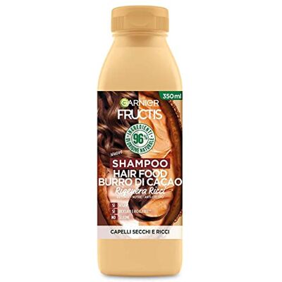 Garnier Fructis Hair Food Cocoa Butter Regeneration, Shampoo for Dry Hair, Curls, 97% Natural Ingredients, Silicone Free 350ml Garnier Fructis Hair Food Cocoa Butter Regeneration, Shampoo for Dry Hair, Curls, 97% Natural Ingredients, Silicone Free 350ml