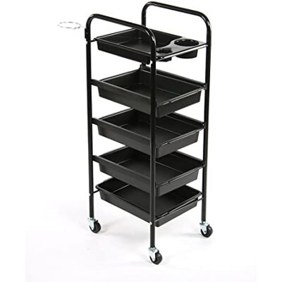 Salon Store Apollo Hairdressing Trolley Hair Salon Colouring Cart Beauty, Black Salon Store Apollo Hairdressing Trolley Hair Salon Colouring Cart Beauty, Black
