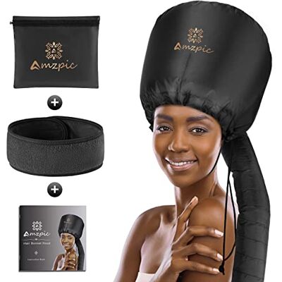 Amzpic Bonnet Hood Hair Dryer Attachment Soft, Adjustable Extra Large Bonnet Hair Dryer for Speeds Up Drying Time at Home, Easy to Use for Styling, Curling and Deep Conditioning (Black) Amzpic Bonnet Hood Hair Dryer Attachment Soft, Adjustable Extra Large Bonnet Hair Dryer for Speeds Up Drying Time at Home, Easy to Use for Styling, Curling and Deep Conditioning (Black)