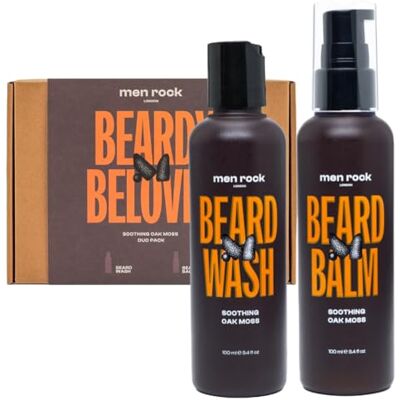 Men Rock Beard Care Kit for Men – Oak Moss Beard Grooming Kit with Beard Balm & Beard Shampoo – Beard Conditioner, Beard Moisturiser for Men, Beard Softener, Beard Growth & Care Set Men Rock Beard Care Kit for Men – Oak Moss Beard Grooming Kit with Beard Balm & Beard Shampoo – Beard Conditioner, Beard Moisturiser for Men, Beard Softener, Beard Growth & Care Set